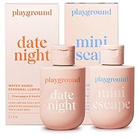 Playground Personal Lubricant 2 Pack Bundle - Date Night & Mini Escape, Water-Based, Safe for Latex Condoms, Suitable for Men, Women, Couples, 3.7 fl oz Bottles