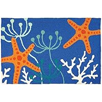 Jellybean Starfish Royal Blue Coastal Indoor/Outdoor Machine Washable 21
