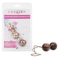 CalExotics Duotone Balls - Ben Wa Vaginal Kegel Weights - Pelvic Floor Exercise - Adult Sex Toys - Leopard