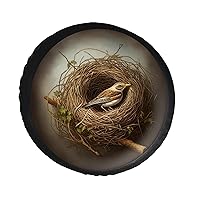 Bird Nest Spare Tire Cover Weatherproof Leather Wheel Cover Camper Spare Tire Covers Universal Wheel Protectors Camper for Trailer Rv Travel