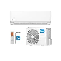 Midea 9000 BTU Mini Split AC/Heating system, 110/120V, 21.5 SEER2, Energy-Star Mini Split Air Conditioner, 19.5 db Ultra Quiet Inverter AC with Heat Pump Pre-Charged, Compatible with Alexa