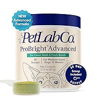 PetLab Co. ProBright Advanced Dental Powder - Dog Breath Freshener - Teeth Cleaning Made Easy – Targets Tartar & Bad Breath - Formulated for Medium Size Dogs