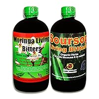 Herboganic Soursop Living Bitters and Moringa Living Bitters Combo Pack - 16 Oz