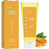 Turmeric Face Wash, Turmeric Clear Skin Liquid Soap – 100% Natural Anti Aging Exfoliating Turmeric Facial Cleanser for Spots, Clearing Acne Scars, Age Spots, Sun Damage, Discoloration – Turmeric Soap