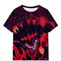 Men's T-Shirt 3D Printed Anime Unisex T-Shirt, Black Clover Summer Street Fashion Short Sleeves