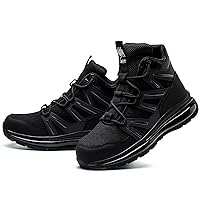 SYLPHID Men Steel Toe Sneakers Women Safety Shoes High top Work Shoe with Air Cushion Lightweight Breathable Puncture Proof