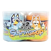 Horizon Group USA Bluey SLIMYGLOOP, 2 Pack, Pre-Made Slimes, Ready to Play Scented Cloud Slimes, Includes Rubber Charm & Bingo Charm, Figures, Bluey Toys, Sensory Toys, Sensory Activity for Toddlers