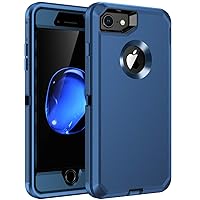 for iPhone 8 Case,iPhone 7 Case,Built-in Screen Protector, Shockproof 3-Layer Full Body Protection Rugged Heavy Duty High Impact Hard Cover Case for iPhone 8/7 4.7 inch,Blue