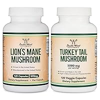 Lion's Mane Mushroom (120 Count) and Turkey Tail Mushroom (120 Count)