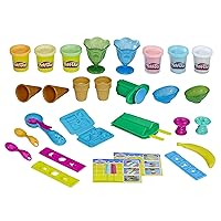 Play Doh Kitchen Creations Ice Cream Party Play Food Set with 6 Play-Doh Colors, 2-Ounce Cans, Easter Basket Stuffers or Crafts for Kids (Amazon Exclusive)