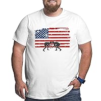 Wrestling American Flag Big Size Men's T-Shirt Men Soft Shirts Shirt Short Sleeve Tops