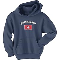 Threadrock Big Boys' Switzerland Swiss Flag Youth Hoodie Sweatshirt