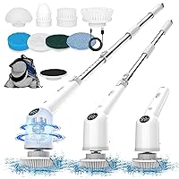 Electric Spin Scrubber,Cordless Cleaning Brush,Shower Scrubber with 9 Replaceable Brush Heads, Power Scrubber 3 Adjustable Speeds, Spin Brush with Long Handle for Cleaning Bathroom Floor Tile Tub