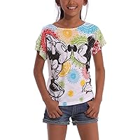 Desigual Big Girls' Mickey and Minnie Sweethearts T-Shirt