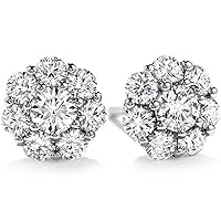 2.00 Ct Ladies Round Cut Diamond Stud Earring In 14 kt White Gold