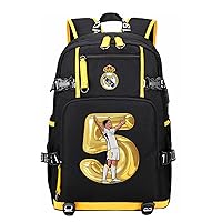 Jude Bellingham Backpack with USB Charging Port-Waterproof Laptop Bag Large Capacity Canvas Bookbag
