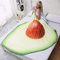 CASOFU Avocado Blanket, Cute Cartoon Food Fruit Throw Blankets, Soft and Comfortable Giant Round Beach Blanket for Kids and Adults (Avocado-a, 60x75 inches)