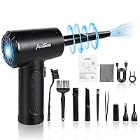Electric Air Duster, Powerful Air Blower for Computer Car Cleaning Reusable Power 100000 RPM Motor, 3 Adjustable Speed Keyboard Cleaner Kit with 4 Nozzles & 4 Brushes