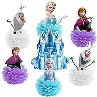 Frozen Honeycomb Centerpieces Table Decorations, Elsa Birthday Party Supplies, Frozen Paper Flowers for Frozen Birthday Party Decorations