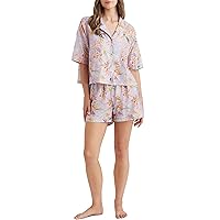 Bailey Luxe Woven Boxer Pajama Set M, Misty Lilac