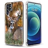 Clear Case for Samsung Galaxy S23 Ultra,Galaxy S23 Ultra Case,Dual Layer Hard PC Back + Soft TPU Protective Cover for Samsung S23 Ultra,Deer Hunting Tree