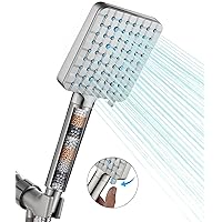 Cobbe Filtered Shower Head with Handheld, High Pressure 6 Spray Mode Showerhead with Filters, Water Softener Filters Beads for Hard Water - Remove Chlorine - Reduces Dry Itchy Skin, Brushed Nickel