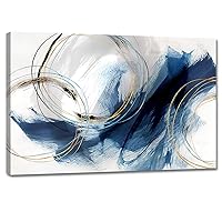 Wall Art Canvas Abstract Art Paintings Blue Fantasy Colorful Graffiti on White Background Modern Artwork Decor for Living Room Bedroom Kitchen 48x32in