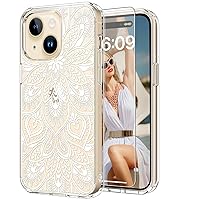 ICEDIO for iPhone 15 Case with Screen Protector-Clear with Fashionable Trendy Patterns-Designed for Girls and Women-Slim Fit Cover-Protective Phone Case 6.1