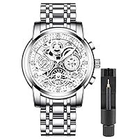 Gosasa Fashion Hollowed Men's Watches Diamond Chronograph High Grade Trend Watch Stainless Steel Bracelet Calendar Luminous Quartz Waterproof Business Men's Watch