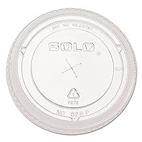 SOLO 626TS-100 Company-Ultra Clear Flat Cold Lids f/16-24 oz Cups, PET, 100/Pack, 100 Count (Pack of 1)