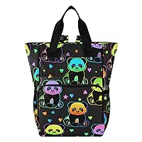 Pandas Diaper Bag Backpack for Dad Mom Large Capacity Baby Changing Totes with Three Pockets Multifunction Nappy Changing Bag for Travelling Shopping