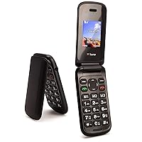 TTfone - Flip TT140 Mobile Phone - Camera - Bluetooth - Cheapest Flip Folding Clamshell Phone (Black)