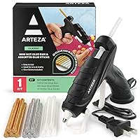Arteza Mini Glue Gun for Crafts, 20W, 30 Clear and 10 Glitter Glue Sticks, Built-in Stand, Arts & Crafts and Scrapbooking Supplies
