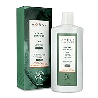 Moraz Men's Herbal Shampoo for Normal Hair - Clarifying Shampoo - Cleansing, Moisturizing Shampoo - Shampoo for Men to Strengthen Hair Roots - 17 oz