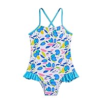 iiniim Kids Girls One-Piece Athletic Swimsuit Sleeveless Print Swimwear Summer Pool Beach Bathing Suit