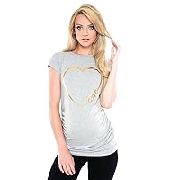 Top T-Shirt Tee Pregnant Women Slogan Love Heart Print B2011