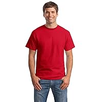 Hanes Men's Short Sleeve Beefy T-Shirt (Deep Red) (Large)