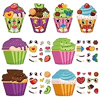 DISJOURNEY Cupcake Craft for Kids Back to School Crafts 24 Packs DIY Cupcake Crafts Kits Make Your Own Cupcake Ornaments Crafts for Kids Preschool Classroom Home Game Spring Activities
