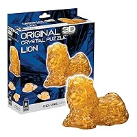 Bepuzzled Original 3D Crystal Puzzle Deluxe - Lion - Fun yet challenging brain teaser that will test your skills and imagination, For Ages 12+
