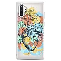Case Compatible for Samsung A91 A54 A52 A51 A50 A20 A11 A12 A13 A14 A03s A02s Nature Heart Design Slim fit Flexible Silicone Print Branches Trees Clear Colour Splash Cute Paint Soft Muscules