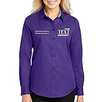 Custom Long Sleeve Embroidered Shirts for Women Add Your Text Personalized Embroidery Shirts