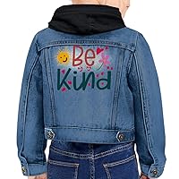 Spread Kindness Toddler Hooded Denim Jacket - Be Kind Print Gift - Be Kind Print Present