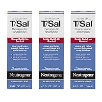 Neutrogena T/Sal Therapeutic Scalp Shampoo for Scalp Build-Up Control with 3% Salicylic Acid, Scalp Treatment for Dandruff, Scalp Psoriasis & Seborrheic Dermatitis Relief, 6 x 4.5 fl. oz