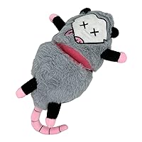 Roadkill Opossum Dog Toy Funny Dead Ran Over Possum Stuffed Chew Toy with Hidden Treat Compartments - Rip and Reveal Interactive Chew