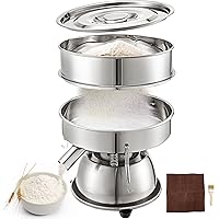 VEVOR Automatic Electric Vibrating Sieve 110V 50W Sifter Shaker Machine 1150 r/min for Flours, Herbal Powder, 40+60 Mesh, Silver