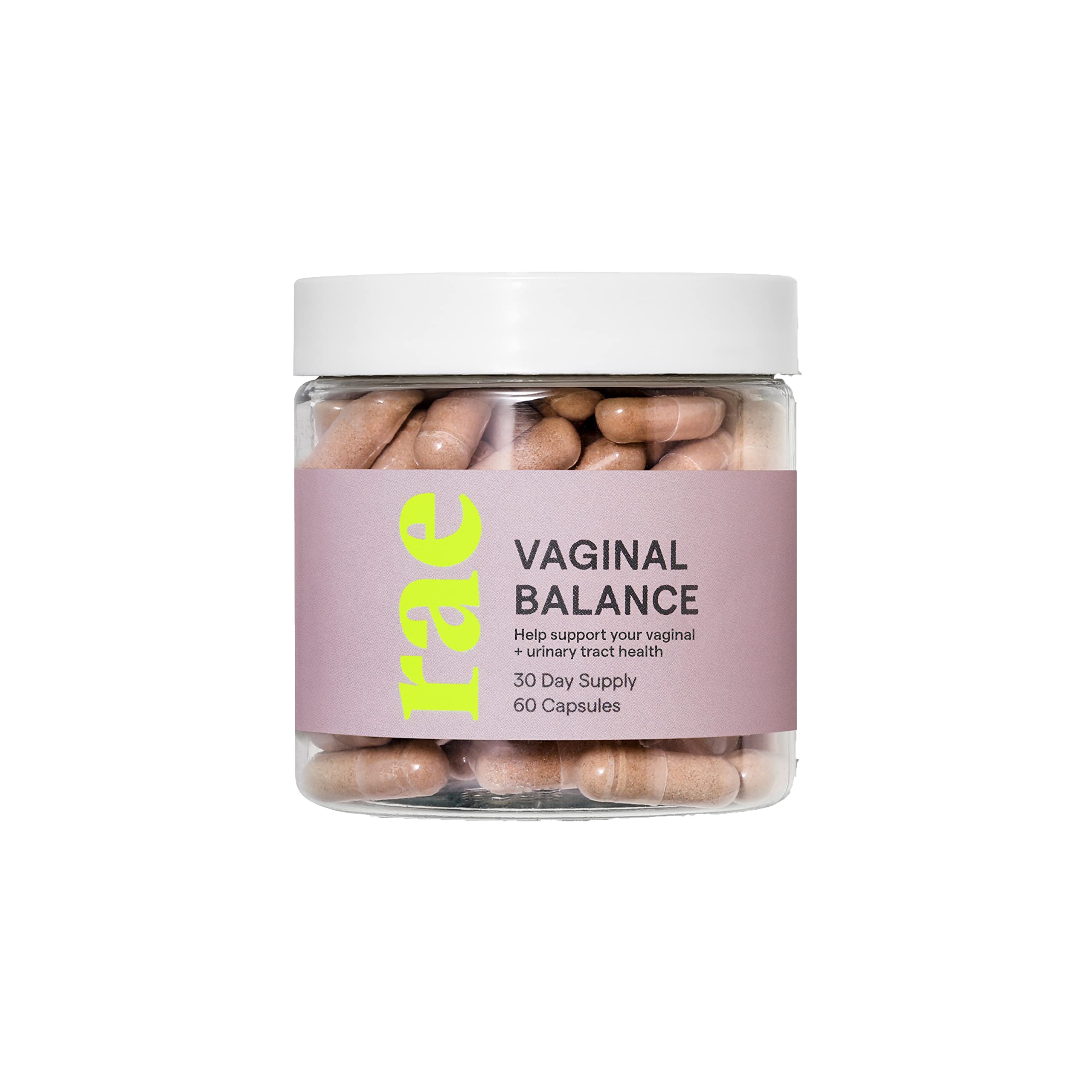 Rae Wellness Vaginal Balance Capsules - Natural Vaginal Health and Urinary Tract Supplement with Cranberry, Probiotics, Garlic and More - Vegan, Non-GMO, Gluten-Free - 60 Caps (Pack of 1)