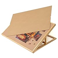 Lavievert Adjustable Jigsaw Puzzle Board with Wooden Cover, 5-Tilting-Angle Puzzle Easel for Adults, Portable Puzzle Table with Non-Slip Surface for Games Up to 1500 Pieces