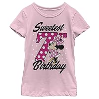 Disney Little, Big Minnie Mouse Sweet 7th Birthday Girls Short Sleeve Tee Shirt
