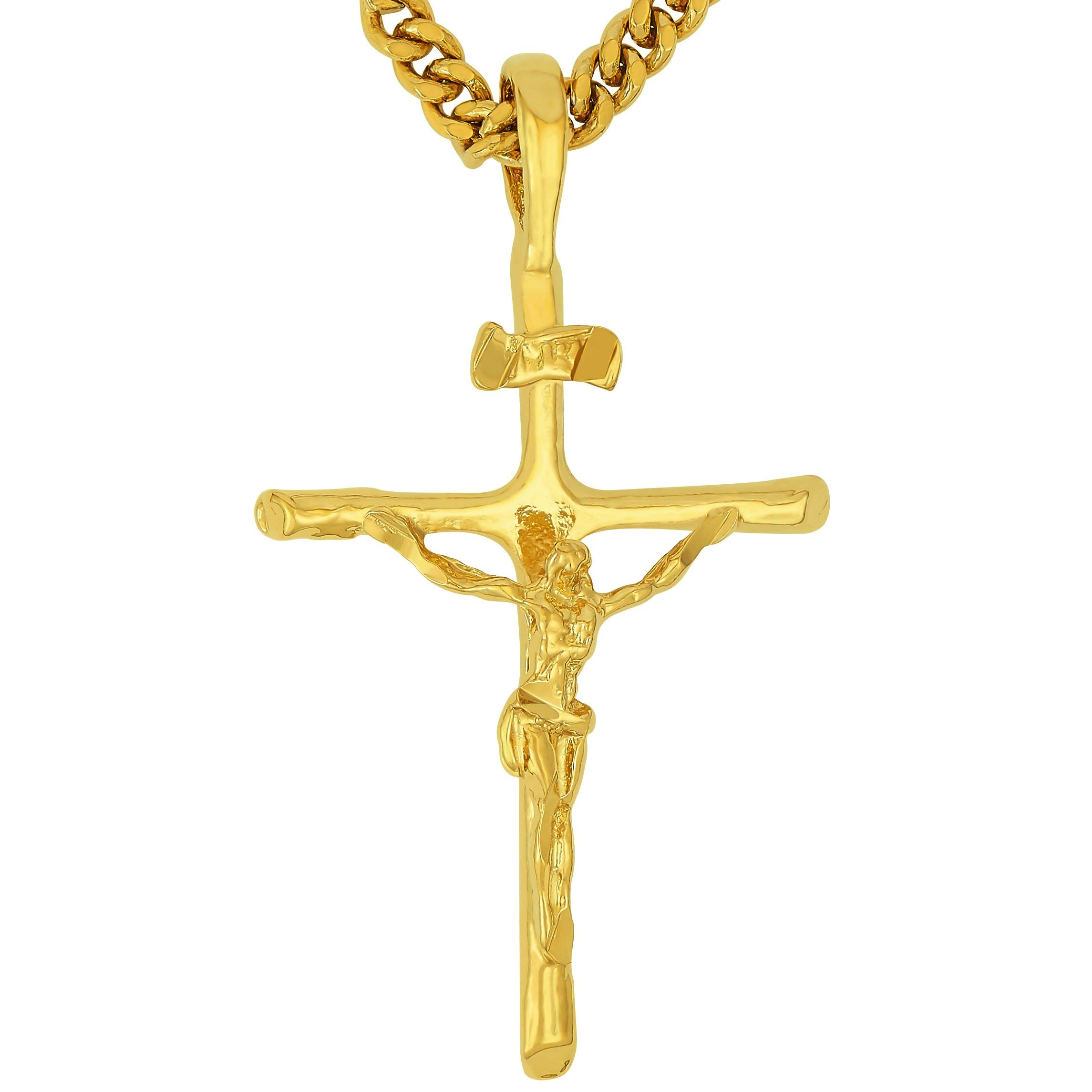 LIFETIME JEWELRY Classic Cross Necklace for Men & Women 24k Real Gold Plated