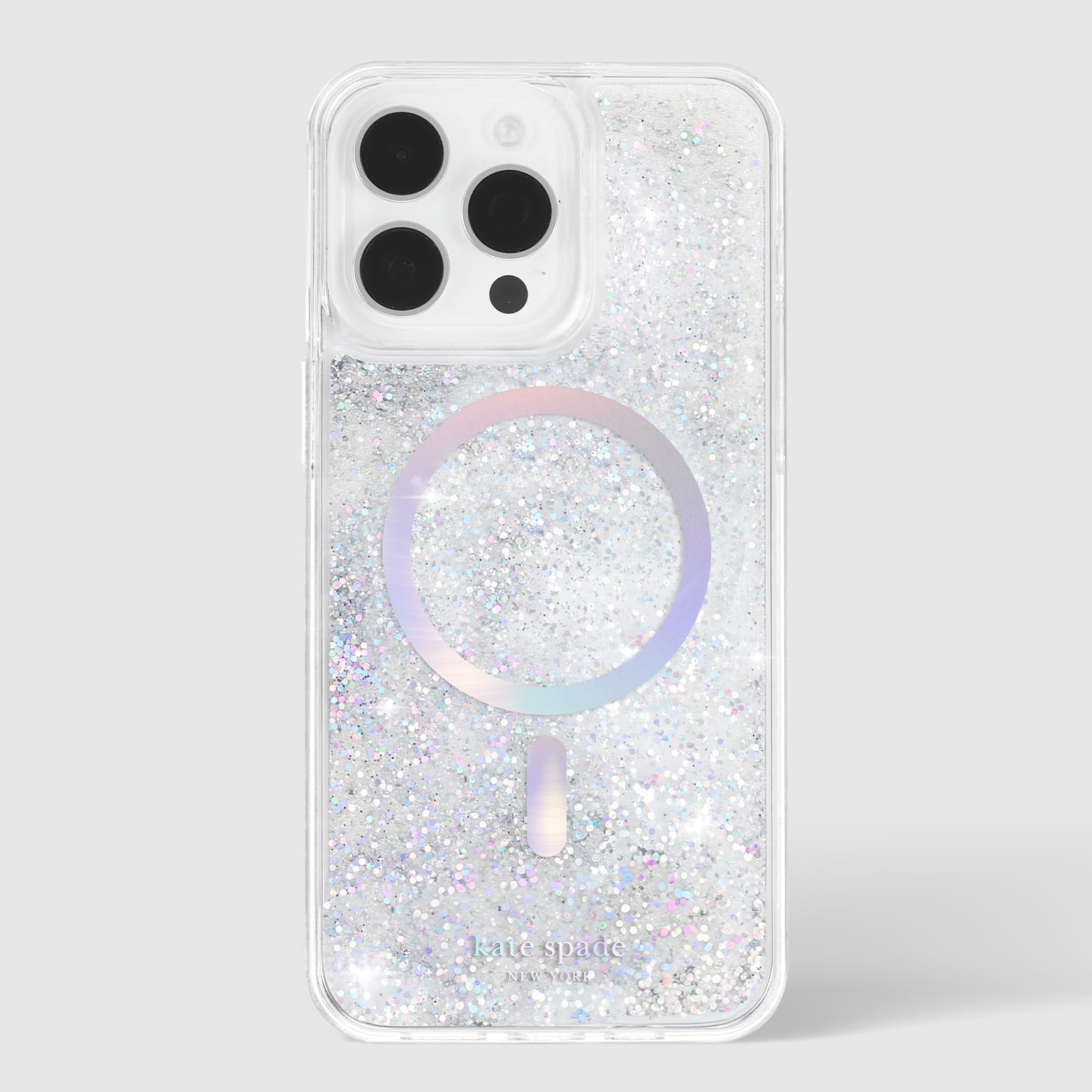 Kate Spade New York iPhone 15 Pro Max Case, Compatible with MagSafe - Liquid Glitter Iridescent